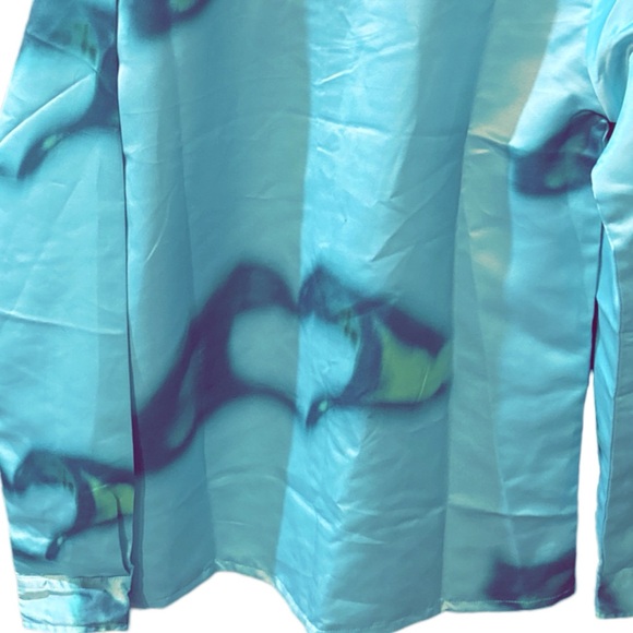 Boohoo Man Long Sleeve Satin Heart Hands Shirt - Picture 12 of 16